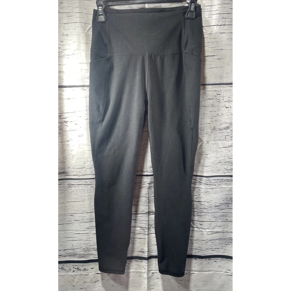 Spyder Active Size Medium Compression Leggings Black Side Pockets
